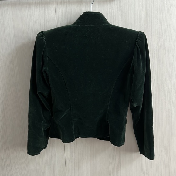 Vintage 70’s YSL Rive Gauche velours high neck blazer size 38 ( 4/6) emerald - Picture 8 of 12